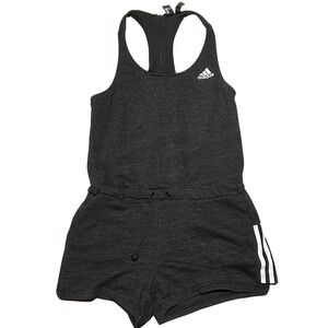 Adidas Romper Jumpsuit Activewear Workout Athleisure Three Stripe Detail S
